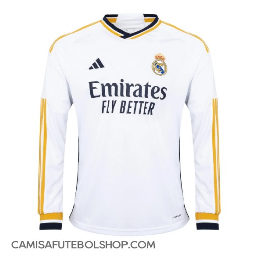 Camisa de time de futebol Real Madrid Replicas 1º Equipamento 2023-24 Manga Comprida